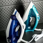 blue and blue steam iron